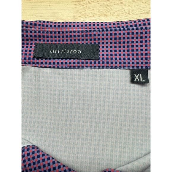 Turtleson Golf Polo Shirt‎ Men's XL Purple Check Performance Activewear Wicking - Picture 3 of 7